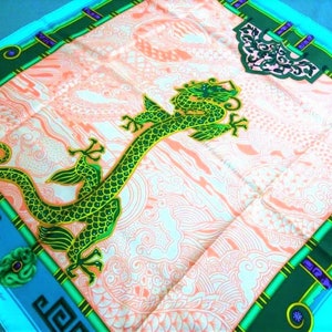 CARTIER SCARF, "Le Baiser du Dragon" Edition, 100% Silk, Handstitched Hem, with Cartier Tag, Cartier Foulard Soie, Vintage Scarf, Dragons image 9