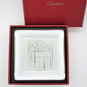 CARTIER MINI TRAY, "Rue de la Paix" Decor, Platinum Finish Motif & Trim, Cartier Trinket Tray, Cartier Ring Dish, Fine Porcelain, Limoges image 2