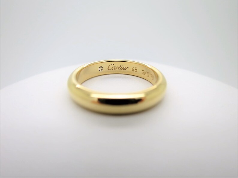 CARTIER WEDDING Ring, Size 48 (4.75 US), 3.5mm Wide, Yellow Gold 18kt, Cartier 1895 Wedding Ring, Cartier B4031200, Cartier B4031248 image 2