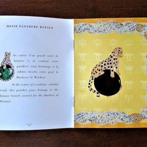 CARTIER SILK SCARF in Vintage Panthere Royale Motif Yellow image 3