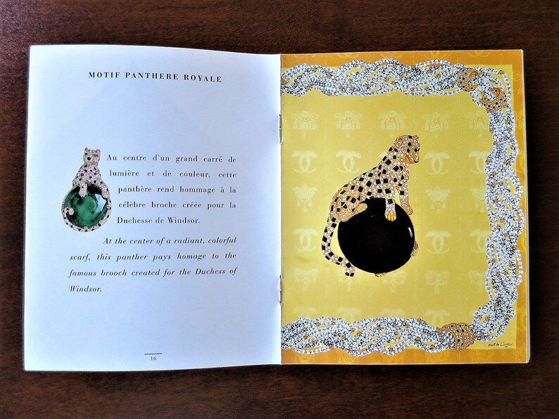 CARTIER SILK SCARF in Vintage Panthere Royale Motif Yellow image 3