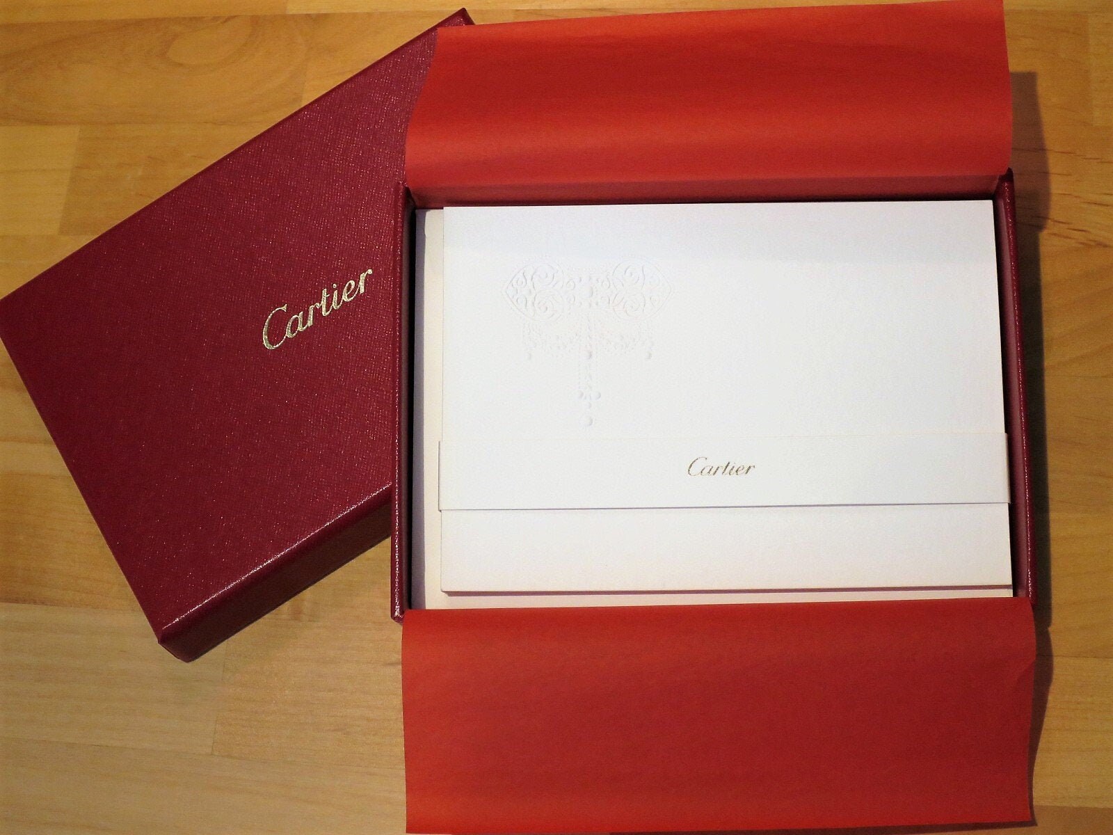 CARTIER STATIONERY Set of 12 w Envelopes & Cartier Red Box Etsy