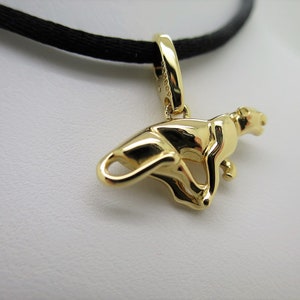 CARTIER PANTHER NECKLACE Beautiful 18kt Yellow Gold Pendant with Cartier Silk Cord and Certificate of Authenticity + Red Box