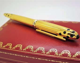 AUTHENTIC CARTIER PEN the "Panthere" Louis Cartier Ballpoint with Cartier Red Box, Certificate and Booklet