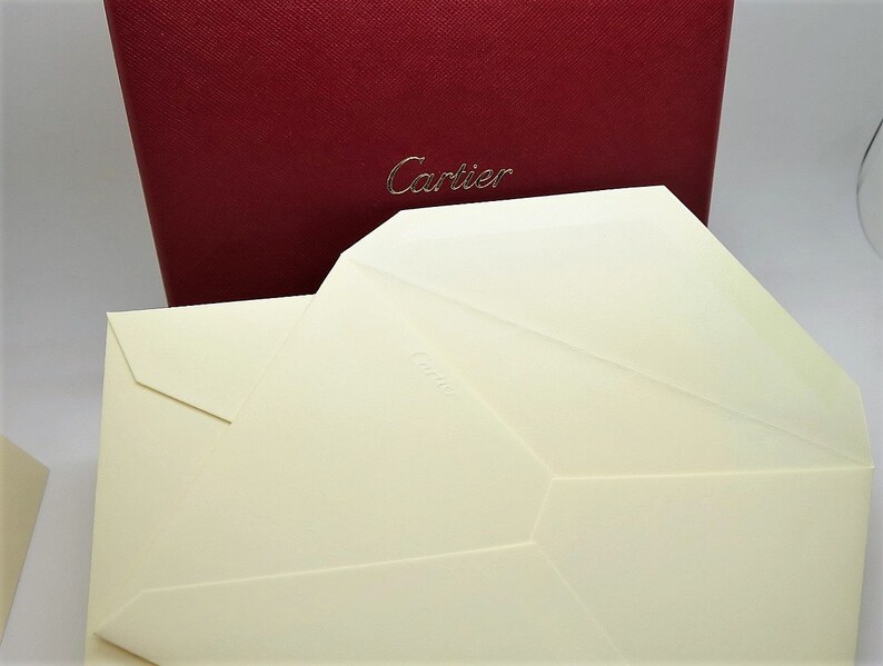 CARTIER STATIONERY, "Chinese Dragon" by Bill Glass for Cartier, Set of 5 w Envelopes & Box, Note Cards, Cartier circa 1990, Fine Stationery image 4