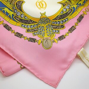 CARTIER SILK SCARF L'Égypte Edition with Original Cartier Tag and Red Shopper