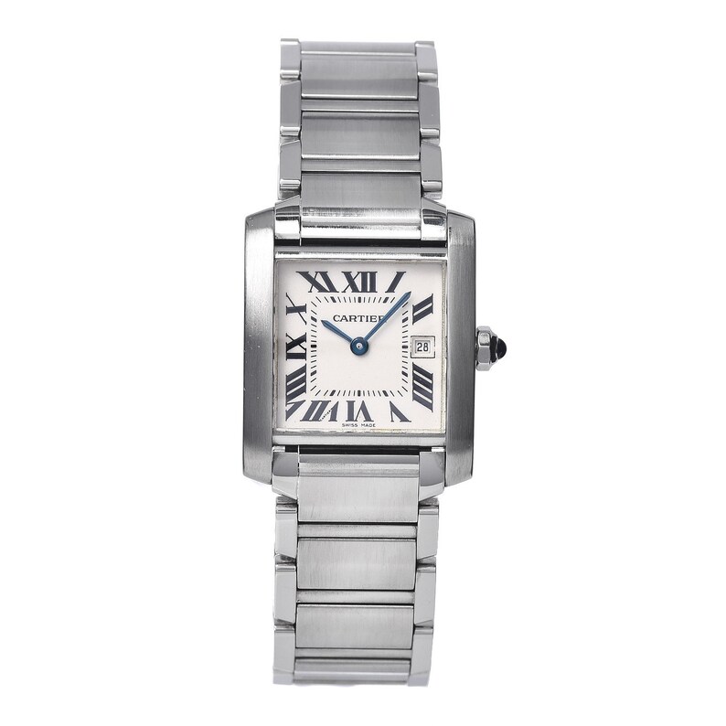CARTIER TANK WATCH Medium Size Francaise Model in Satin Brushed Stainless Steel Absolutely Like New image 8
