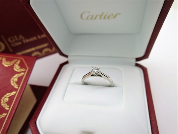 CARTIER 0.25ct SOLITAIRE Ring, Size 51 (5.75 us), Pla… - Gem