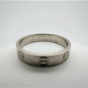 CARTIER LOVE BAND, Size 6.25 (52), 18kt White Gold Love Ring, Cartier Love Ring, Cartier B4085100, Cartier B4085152, Gifts for Her image 4