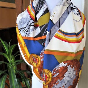 CARTIER SCARF, "Santos Dumont" Model, 100% Silk, with Tag, Box & Certificate, Cartier Foulard Soie, Vintage Scarf image 4