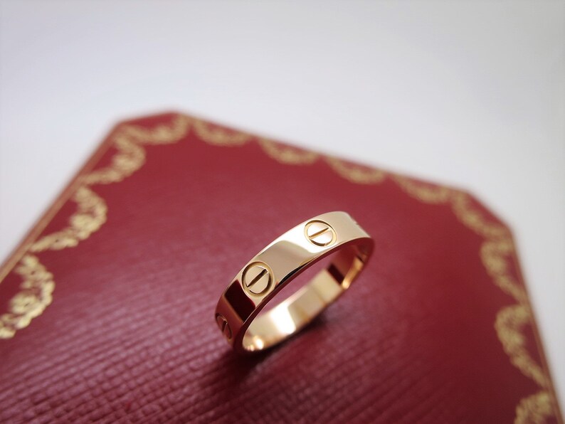 CARTIER LOVE Band, Size 48 (4.75 US), 18kt Rose Gold w Cartier Box & Certificate, Cartier B4085200, Cartier B4085248, Cartier Pink Love Ring image 1
