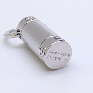 Classic CARTIER LOVE Screwdriver Pendant in 18kt White Gold with Paris Certificate of Authenticity and Red Necklace Box.