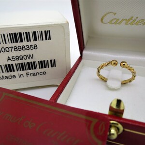 CARTIER TWIST Ring, Size 50 (5.5 US), Trinity Ring with Cartier Box & Certificate, 18kt Yellow, White + Rose Gold, Stackable Ring, Midi-Ring image 3