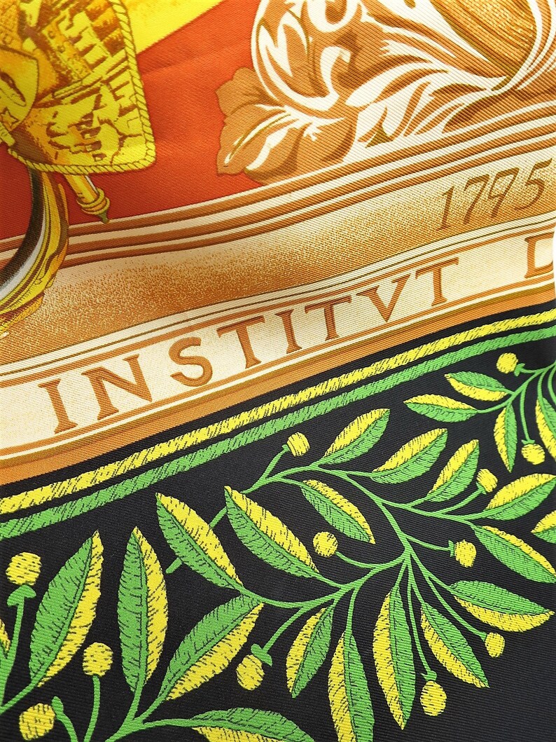 CARTIER SCARF, "Institut de France 200 Année", 100% Silk, Includes Cartier Red Box, Cartier Foulard Soie, Vintage Scarf, Luxury Scarves image 5