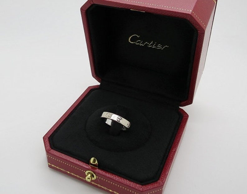 CARTIER LOVE Band, Size 49 (5 US), 18kt White Gold, Cartier Love Ring, Cartier B4085100, Cartier B4085149, Gifts for Her, Wedding Ring image 4