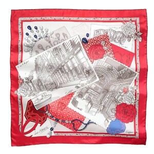 CARTIER SCARF, "13 rue de la Paix" Edition, 100% Silk Twill, Cartier Tag & Red Box, Cartier Foulard Soie, Vintage Scarf, Red Accessories image 8