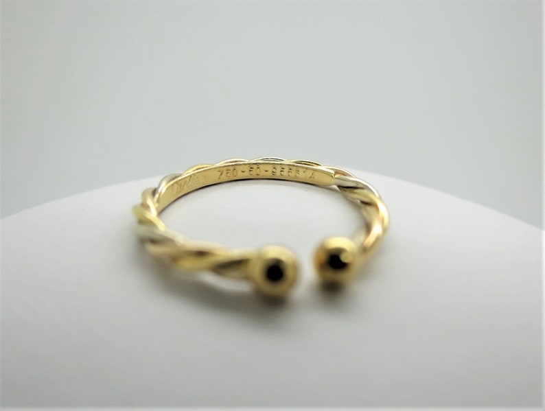CARTIER TWIST Ring, Size 50 (5.5 US), Trinity Ring with Cartier Box & Certificate, 18kt Yellow, White + Rose Gold, Stackable Ring, Midi-Ring image 4