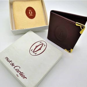 CARTIER PICTURE HOLDER in Classic Burgundy with Gilt Detail Includes Cartier Pouch and Box