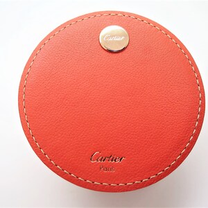 CARTIER MIRROR, Small Hand Mirror, Compact Style for Purse or Briefcase with Cartier Box & Certificate image 3