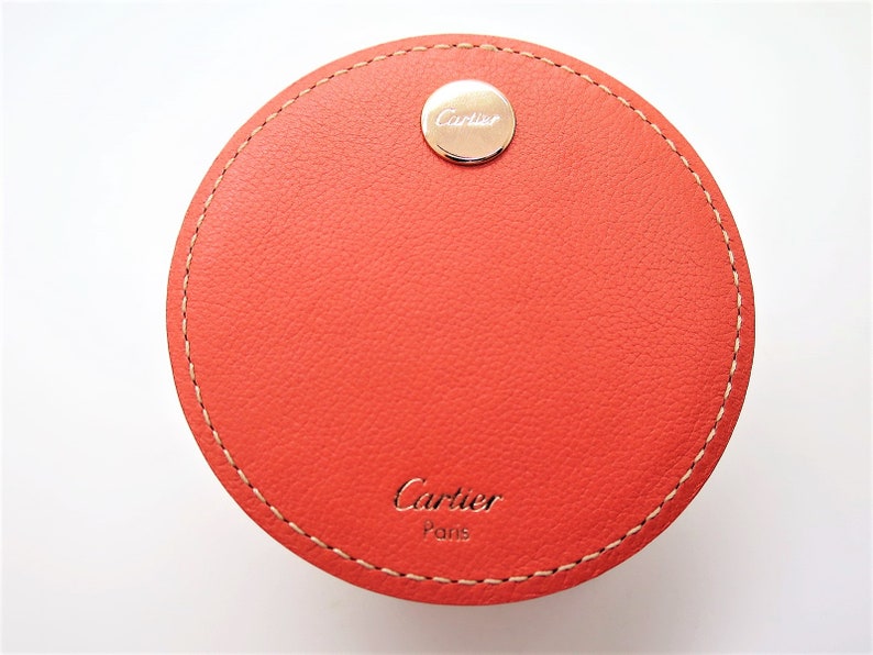 CARTIER MIRROR, Small Hand Mirror, Compact Style for Purse or Briefcase with Cartier Box & Certificate image 3