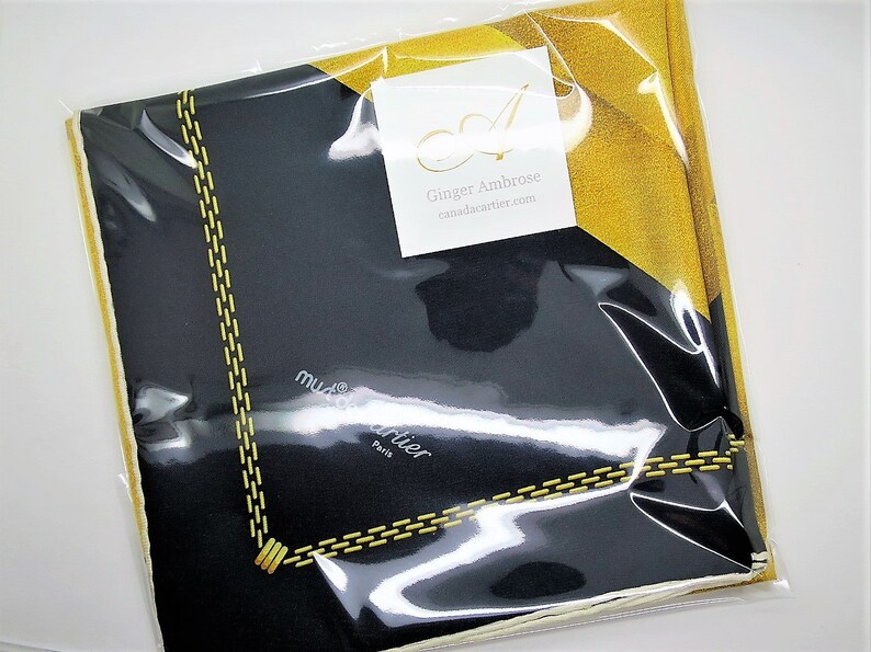 CARTIER SCARF, "Facets" Model, 100% Silk, Made in Italy, Cartier Foulard Soie, Vintage Scarf image 9