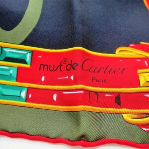 CARTIER SCARF, "Jeweled Menagerie", 100% Silk with Cartier Tag, Box & Certificate, Made in France, Cartier Foulard Soie, Vintage Scarf image 5
