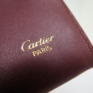 CARTIER PASS/ID Holder, Burgundy Cowhide w Golden Appointments, Includes Cartier Box & Certificate, Cartier Wallet, Cartier Leather Goods afbeelding 6