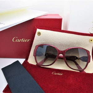 CARTIER TRINITY SUNGLASSES, Luxury Edition in Signature Cartier Red, Womens Sunglasses, Designer Sunglasses, Cartier Eye Wear, Gifts for Her zdjęcie 4