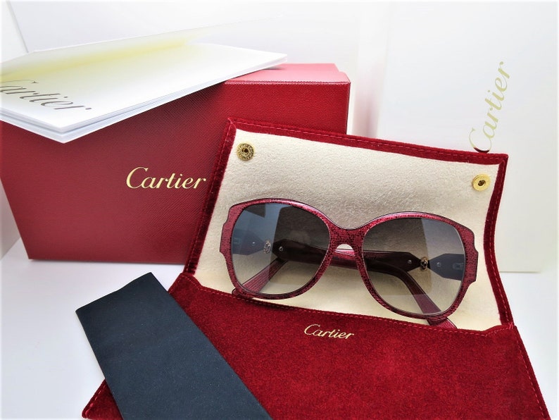 CARTIER TRINITY SUNGLASSES, Luxury Edition in Signature Cartier Red, Womens Sunglasses, Designer Sunglasses, Cartier Eye Wear, Gifts for Her zdjęcie 4