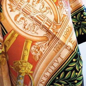 CARTIER SCARF, "Institut de France 200 Année", 100% Silk, Includes Cartier Red Box, Cartier Foulard Soie, Vintage Scarf, Luxury Scarves image 3