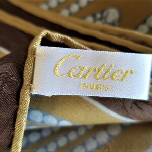 CARTIER SCARF, "L'Automne" Model, 100% Silk, Made in France, with Tag & Box, Cartier Foulard Soie, Vintage Scarf image 6