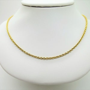 CARTIER CHAIN, 18kt Yellow Gold, 16 Inches Long, Secure Mid-Weight Gauge for Pendants, Cartier Box & Certificate, Cartier Necklace image 1