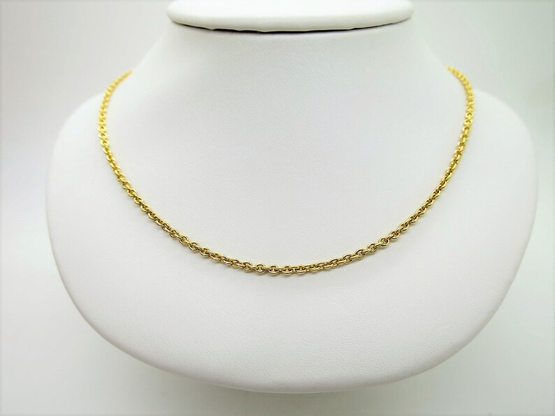 CARTIER CHAIN, 18kt Yellow Gold, 16 Inches Long, Secure Mid-Weight Gauge for Pendants, Cartier Box & Certificate, Cartier Necklace image 1