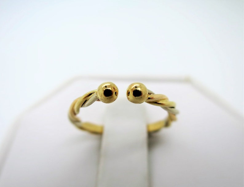 CARTIER TWIST Ring, Size 50 (5.5 US), Trinity Ring with Cartier Box & Certificate, 18kt Yellow, White + Rose Gold, Stackable Ring, Midi-Ring image 2