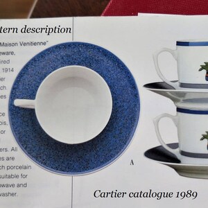 CARTIER (2) CUP & SAUCER, Vintage Cartier, "La Maison Venitienne" Porcelain in Jade Green, Fine China, Limoges China, Gifts for Her image 9