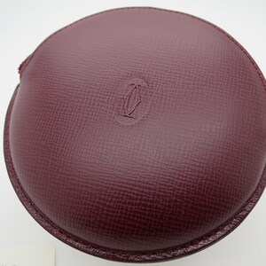 CARTIER COIN PURSE in Bordeaux Cowhide with Zipper includes Cartier Red Box and Certificate