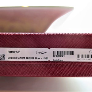 CARTIER TRAY, "Leopard" Panthere Motif, Ideal for Jewelry & Vanity, Luxury Fine Porcelain, 18kt Gold Decor, Limoges Porcelain, Trinket Tray image 8