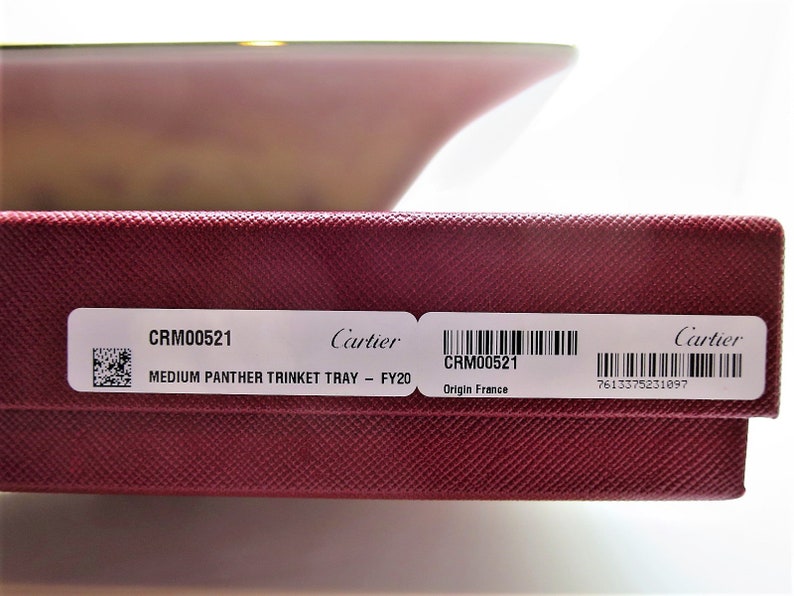 CARTIER TRAY, "Leopard" Panthere Motif, Ideal for Jewelry & Vanity, Luxury Fine Porcelain, 18kt Gold Decor, Limoges Porcelain, Trinket Tray image 8