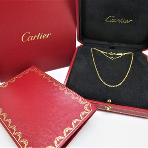 CARTIER CHAIN, 18kt Yellow Gold, 16 Inches Long, Secure Mid-Weight Gauge for Pendants, Cartier Box & Certificate, Cartier Necklace image 7