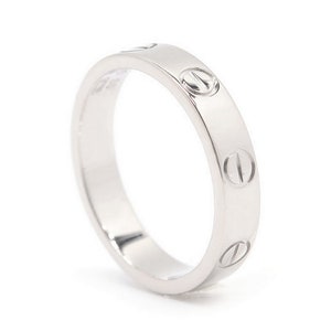 CARTIER LOVE Band, Size 50 (5.5 US), 18kt White Gold, Love Ring, Cartier B4085100, B4085150, Wedding Ring, Stacking Rings, Anniversary Ring image 9