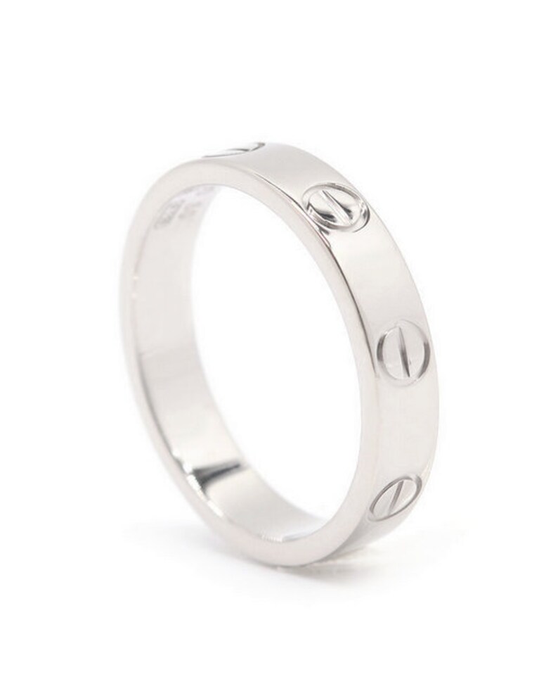 CARTIER LOVE Band, Size 50 (5.5 US), 18kt White Gold, Love Ring, Cartier B4085100, B4085150, Wedding Ring, Stacking Rings, Anniversary Ring image 9