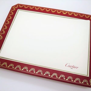 CARTIER DESK TRAY & Paper, Cartier Collector Tray, Cartier Stationery, Cartier Paper, Cartier Writing Instruments, Cartier Red, Office Gift image 1