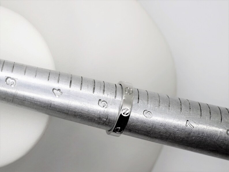 CARTIER LOVE Band, Size 50 (5.5 US), 18kt White Gold, Love Ring, Cartier B4085100, B4085150, Wedding Ring, Stacking Rings, Anniversary Ring image 6