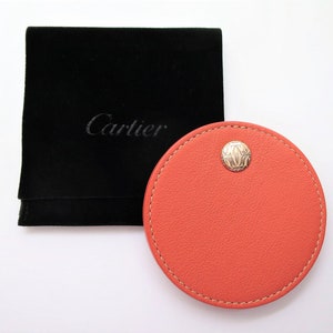 CARTIER MIRROR, Small Hand Mirror, Compact Style for Purse or Briefcase with Cartier Box & Certificate image 4