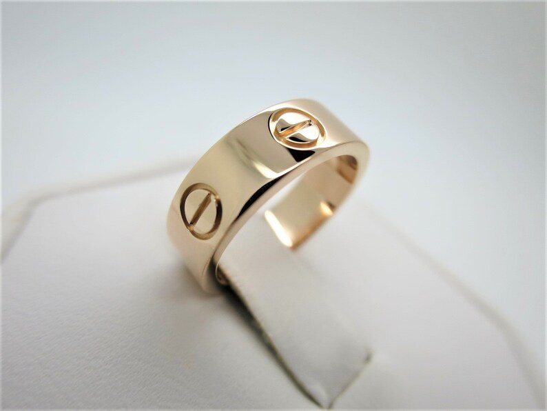 CARTIER LOVE Ring, Size 48 (4.5 US), 18kt Rose Gold w Cartier Box & Certificate, Cartier B4084800, Cartier B4084848, Pink Gold Ring image 1