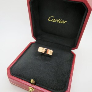 CARTIER LOVE Ring, Size 48 (4.5 US), 18kt Rose Gold w Cartier Box & Certificate, Cartier B4084800, Cartier B4084848, Pink Gold Ring image 7