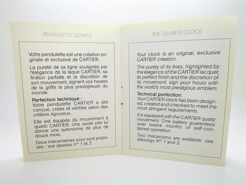 CARTIER BAIGNOIRE 1920 CLOCK, Bordeaux with Gilt & Brass, Quartz Mvmnt, Cartier Box, Manual/Warranty, Desk Clock, Alarm Clock, Vintage Clock image 8