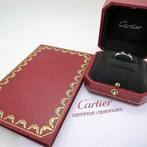 CARTIER LOVE Band, Size 48 (4.75 US), 18kt White Gold, Love Ring, Cartier B4085100, B4085148, Wedding Ring, Stacking Rings, Anniversary Ring