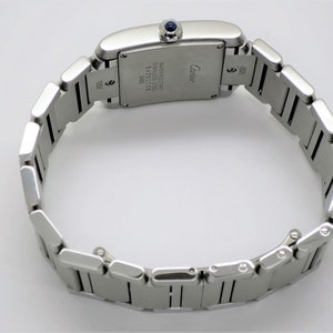 CARTIER TANK WATCH Medium Size Francaise Model in Satin Brushed Stainless Steel Absolutely Like New image 3