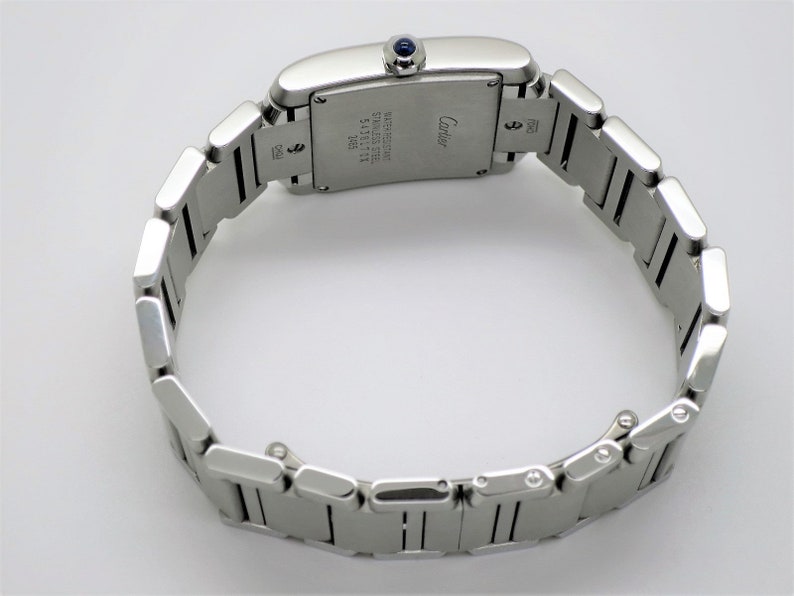 CARTIER TANK WATCH Medium Size Francaise Model in Satin Brushed Stainless Steel Absolutely Like New image 3